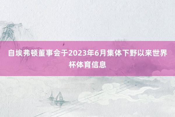 自埃弗顿董事会于2023年6月集体下野以来世界杯体育信息