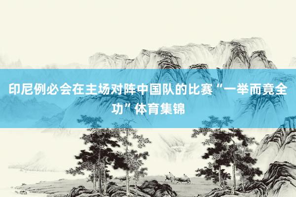 印尼例必会在主场对阵中国队的比赛“一举而竟全功”体育集锦