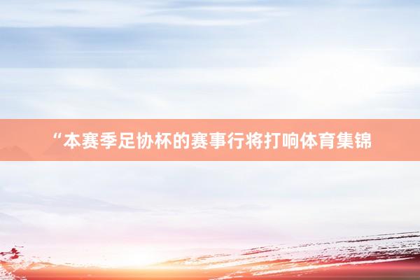 “本赛季足协杯的赛事行将打响体育集锦