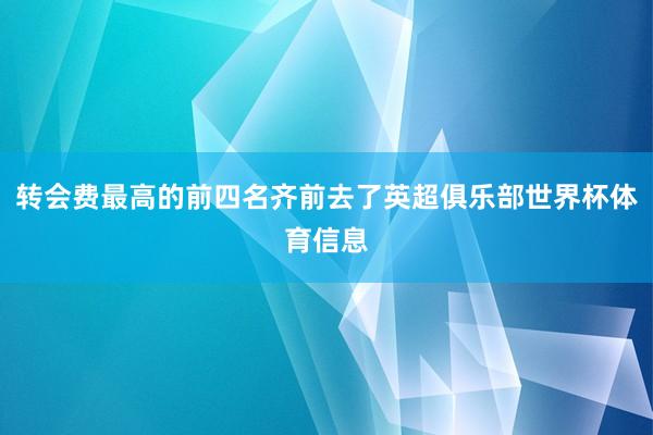 转会费最高的前四名齐前去了英超俱乐部世界杯体育信息