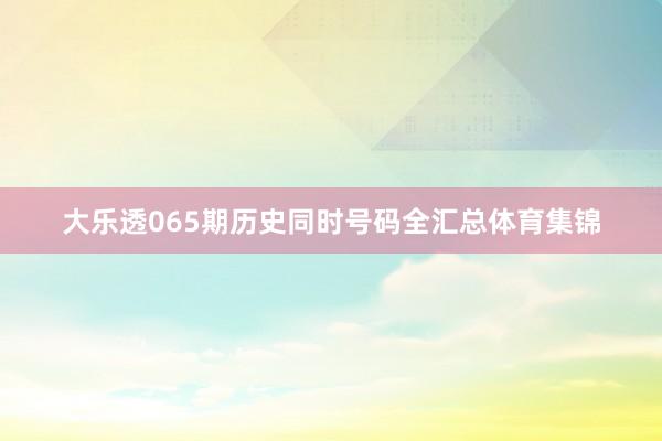 大乐透065期历史同时号码全汇总体育集锦