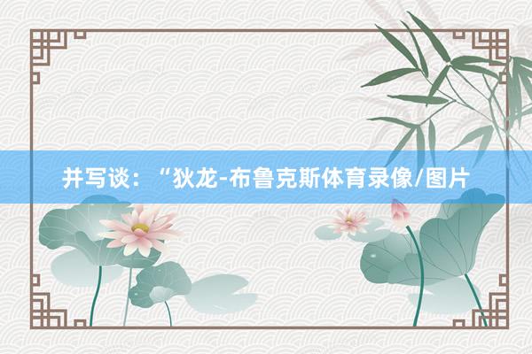 并写谈：“狄龙-布鲁克斯体育录像/图片