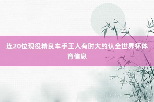 连20位现役精良车手王人有时大约认全世界杯体育信息