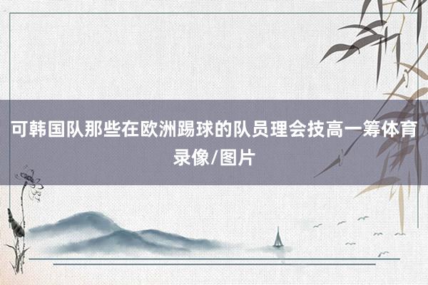 可韩国队那些在欧洲踢球的队员理会技高一筹体育录像/图片