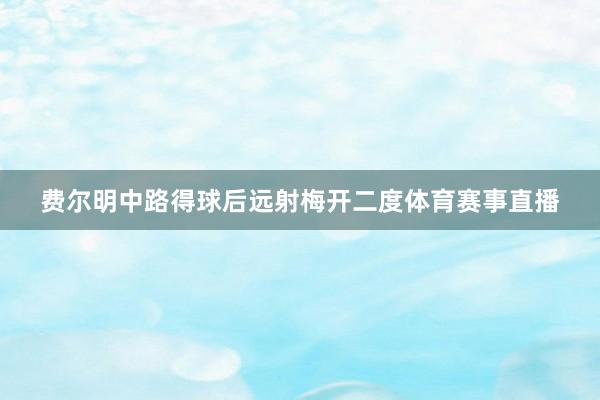 费尔明中路得球后远射梅开二度体育赛事直播