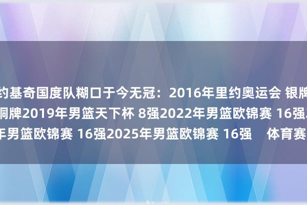 约基奇国度队糊口于今无冠：2016年里约奥运会 银牌2024年巴黎奥运会 铜牌2019年男篮天下杯 8强2022年男篮欧锦赛 16强2025年男篮欧锦赛 16强    体育赛事直播