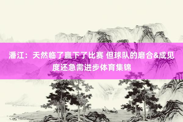 潘江：天然临了赢下了比赛 但球队的磨合&成见度还急需进步体育集锦