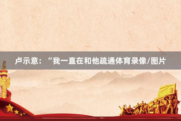 卢示意：“我一直在和他疏通体育录像/图片