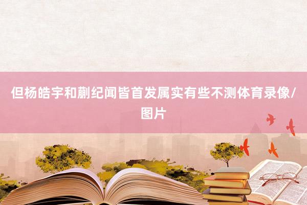 但杨皓宇和蒯纪闻皆首发属实有些不测体育录像/图片