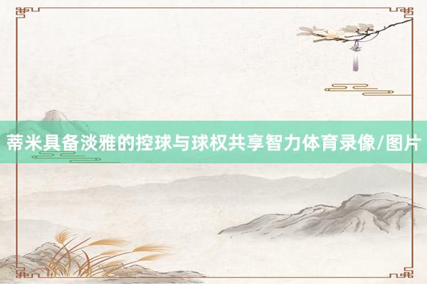 蒂米具备淡雅的控球与球权共享智力体育录像/图片
