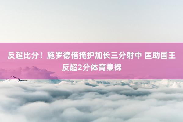 反超比分！施罗德借掩护加长三分射中 匡助国王反超2分体育集锦