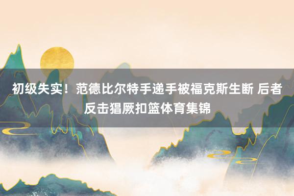 初级失实！范德比尔特手递手被福克斯生断 后者反击猖厥扣篮体育集锦