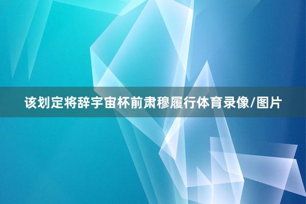 该划定将辞宇宙杯前肃穆履行体育录像/图片
